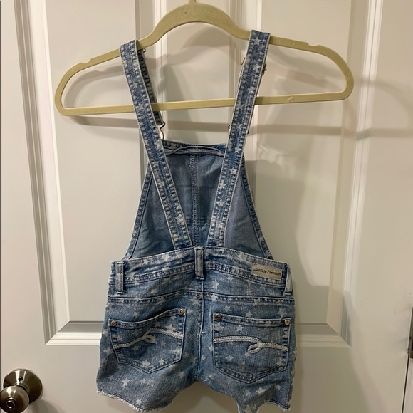 Justice Denim Star Print Overalls size 8 girls - Picture 2 of 7